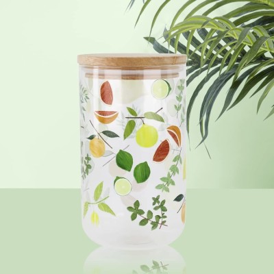 anko Glass, Wooden Utility Container  - 600 ml(Clear)