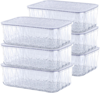 KUBER INDUSTRIES Polypropylene Utility Container  - 2700 ml(Pack of 6, Transparent)