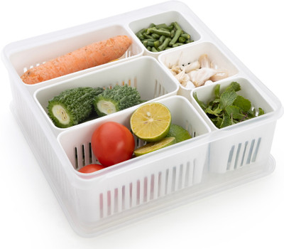 Flexcube Plastic Fridge Container  - 2 L(Off White, Clear)