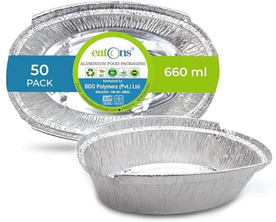 EATONS Aluminium Utility Container  - 660 ml(Pack of 50, Silver)