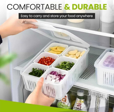 BENNUR 7 Plastic Fridge Container  - 1500 ml(White)