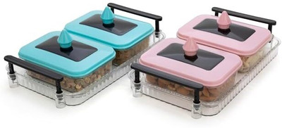 Shreeji Plastic Utility Container  - 120 ml(Pack of 4, Multicolor)