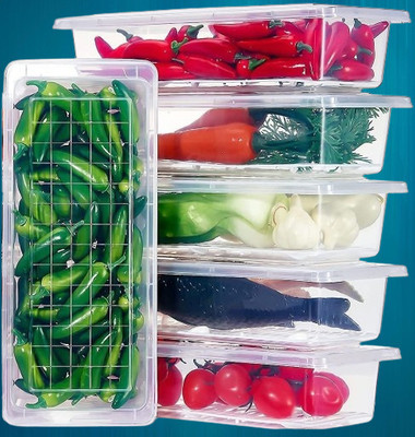 Ecodex Plastic Fridge Container  - 1500 ml(Pack of 5, Clear)