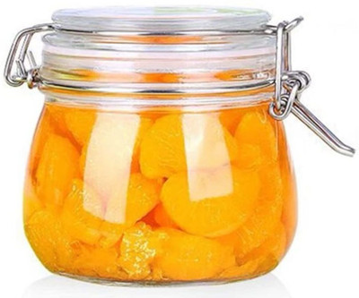 VarniZone Glass Cookie Jar  - 500 ml(Clear)