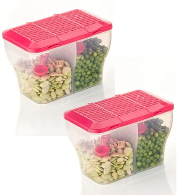 Analog Kitchenware Plastic Pickle Jar  - 2000 ml(Pack of 2, Pink)
