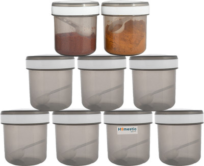 HOMESTIC by Kuber Industries Plastic Utility Container  - 1100 ml(Pack of 9, Grey)
