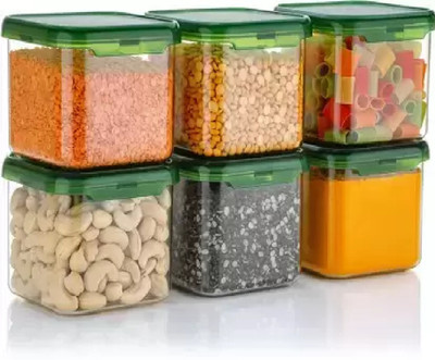 Zubix Plastic Grocery Container  - 550 ml(Pack of 6, Green)