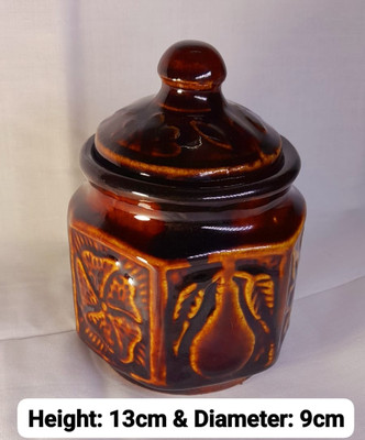 THE CURIOUS Ceramic Pickle Jar  - 300 ml(Brown)