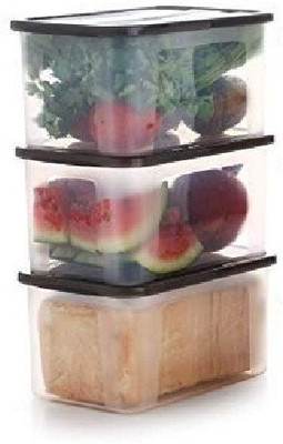 UNDERZZONE Plastic Grocery Container  - 2000 ml(Pack of 3, Clear)