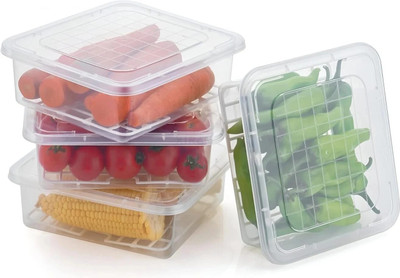 NILHARI Plastic Fridge Container  - 2500 ml(Pack of 4, Clear)