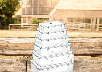 Eos Plastic Utility Container  - 230 ml, 410 ml, 726 ml, 1270 ml, 2070 ml, 3153 ml(Pack of 6, White)