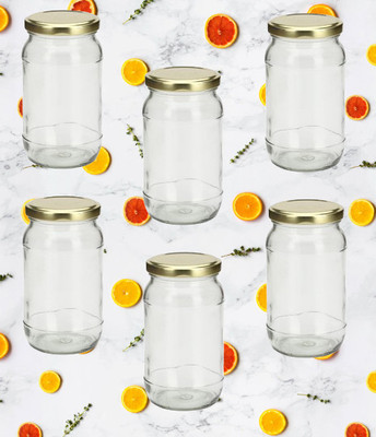 AFAST Glass Grocery Container  - 400 ml(Pack of 6, Clear)