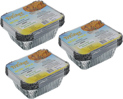 Raga Plus Aluminium Utility Container  - 450 ml(Pack of 3, Silver)