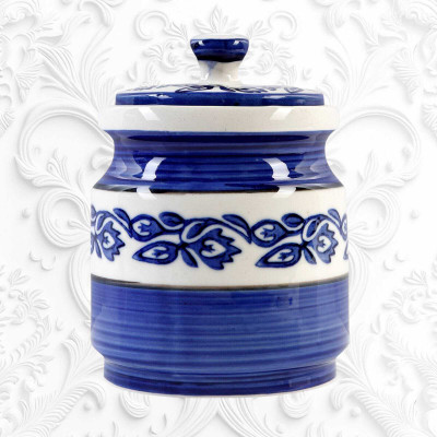 Luminescence Enterprises Ceramic Pickle Jar  - 50 ml(Blue)