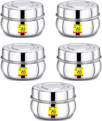 AEROBIX Steel Grocery Container  - 250 ml(Pack of 5, Silver)