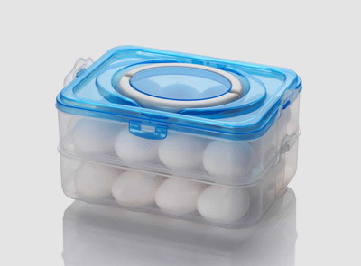 Shri Hari Plastic Egg Container  - 2 dozen(Blue)