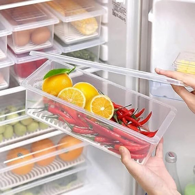 Rack And Sell Polypropylene Fridge Container  - 1.5 L(White)
