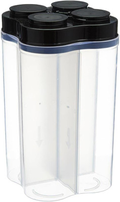 ADMONITION Plastic Grocery Container  - 2400 ml(White, Black)