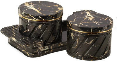 Selvel Polypropylene Utility Container  - 430 ml(Pack of 2, Black)