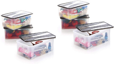 KDZONE Plastic Grocery Container  - 2000 ml(Pack of 6, Clear)