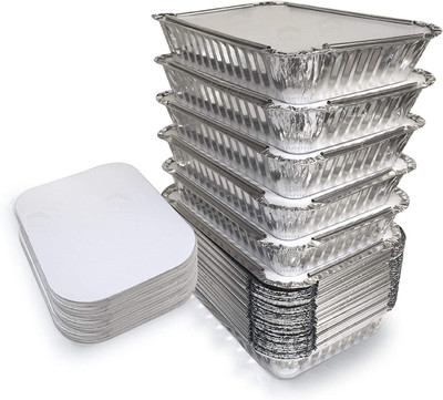 KRUM Aluminium Utility Container  - 660 ml(Pack of 100, Silver)