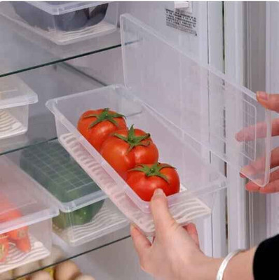 Zubix Plastic Fridge Container  - 1500 ml(Pack of 5, White)