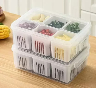 Shiva Ansh Plastic Fridge Container  - 2200 ml(Pack of 2, White)
