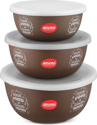 Jensons Steel, Plastic Grocery Container  - 600 ml, 800 ml, 1300 ml(Pack of 3, Brown)