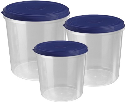 AK HUB Plastic Grocery Container  - 5 L, 7.5 L, 10 L(Pack of 3, Blue)