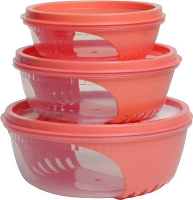 Unica Plastic Utility Container  - 760 ml(Pack of 3, Red)