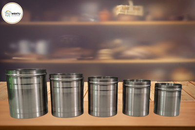 WEKTU Stainless Steel Grocery Container  - 1800 ml(Pack of 5, Silver)