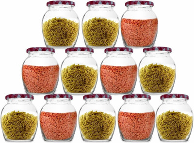 Avresta Glass Grocery Container  - 350 ml(Pack of 12, Clear)