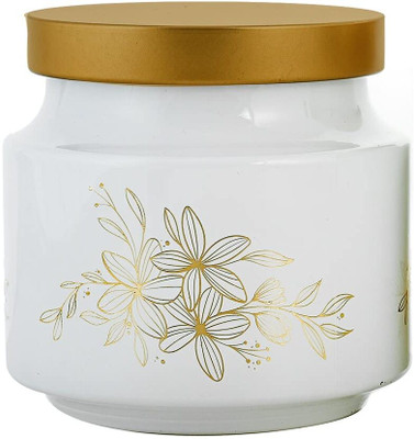 CROCO JAR Glass Cookie Jar  - 600 ml(White)