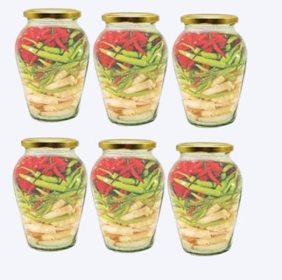 AFAST Glass Grocery Container  - 1000 ml(Pack of 6, Clear)