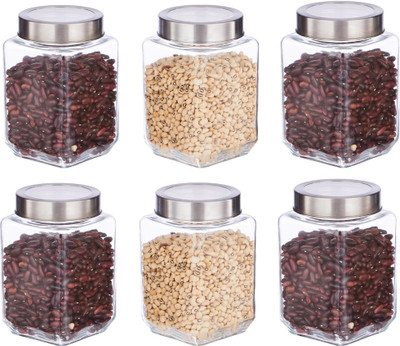 Glassbunny Glass Grocery Container  - 600 ml(Pack of 6, Clear)