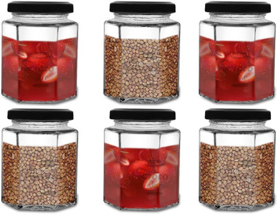 zelovi Glass Grocery Container  - 250 ml(Pack of 6, Clear)