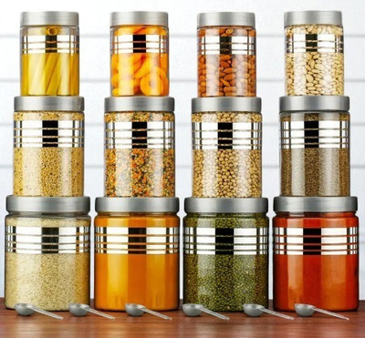 ALKAR Plastic Grocery Container  - 350 ml(Pack of 12, Silver)