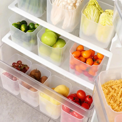 VIX Plastic Fridge Container  - 1000 ml(Pack of 6, Clear)