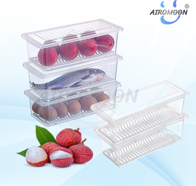 AIROMOON Plastic Fridge Container  - 1500 ml(Pack of 5, White)