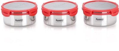Sumeet Steel Utility Container  - 750 ml(Pack of 3, Red)