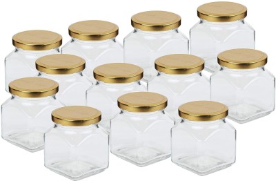 Pure Source India Glass Cookie Jar  - 100 g(Pack of 12, Clear)