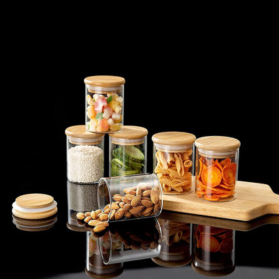 Coozico Glass Grocery Container  - 220 ml(Pack of 6, Clear)