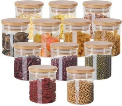 escora Glass Grocery Container  - 270 ml(Pack of 12, Clear)
