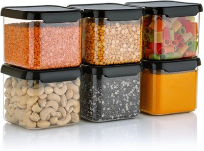 Ecodex Plastic Grocery Container  - 500 ml(Pack of 6, Black)