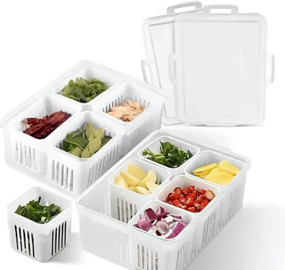 KRISHEN ENTERPRISE Plastic Fridge Container  - 2000 ml(White, Transparent)
