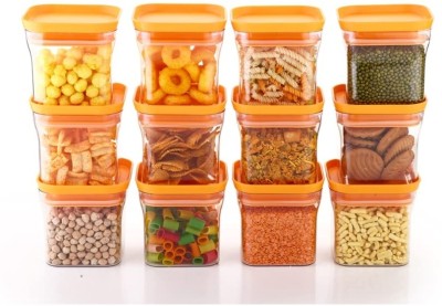 Homemet Plastic Grocery Container  - 600 ml(Pack of 10, Orange)