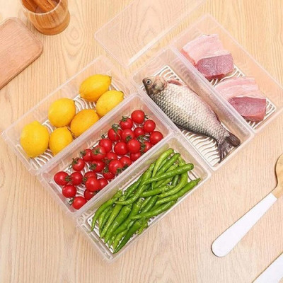 MAXIITOOLII Plastic Fridge Container  - 1500 ml(Pack of 6, Clear)