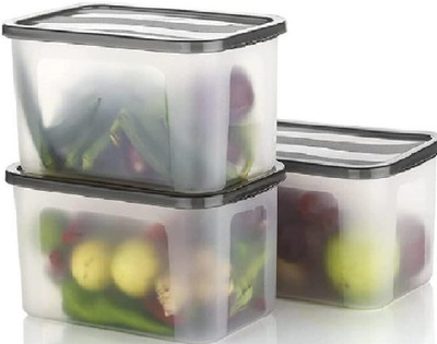 UNDERZZONE Plastic Grocery Container  - 2000 ml(Pack of 3, Clear)