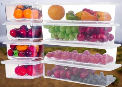 BENNUR 7 Plastic Fridge Container  - 1500 ml(Pack of 4, White)
