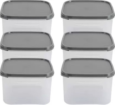 NEELESHWARI Plastic Grocery Container  - 2700 ml(Pack of 6, Clear)